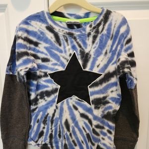 Mish Boys Tie Dye Tee with Thermal Sleeves- Size 4